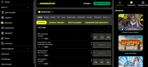 Live-Sportübersicht der britischen Parimatch-Webseite mit Spielständen und Quoten